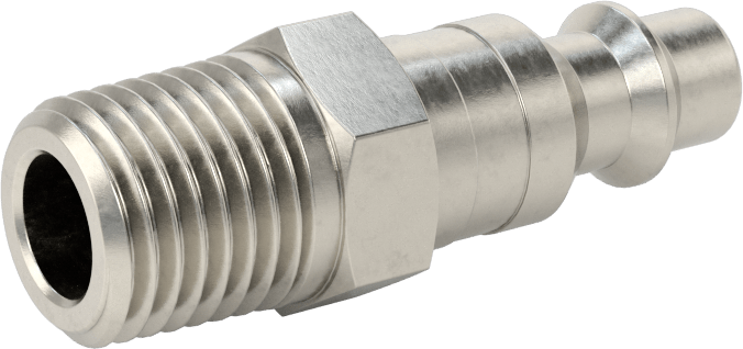Hava için 303 Paslanmaz Çelik Endüstriyel Hızlı Ayrılabilir Hortum Bağlantısı, Plug, 1/4 Kaplin Boyutu, 1/4 NPTF Erkek Uç