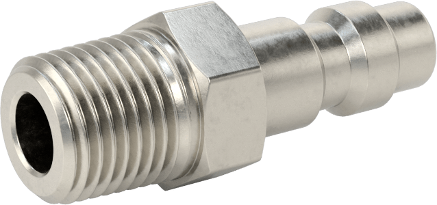 Hava için 303 Paslanmaz Çelik Endüstriyel Hızlı Ayrılabilir Hortum Bağlantısı, Plug, 1/8 Kaplin Boyutu, 1/8 NPT Erkek