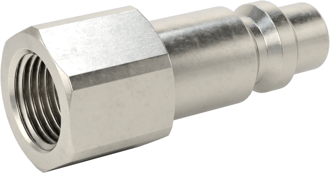 Hava için 303 Paslanmaz Çelik Endüstriyel Hızlı Ayrılabilir Hortum Bağlantısı, Plug, 1/4 Kaplin Boyutu, 1/8 NPT Dişi