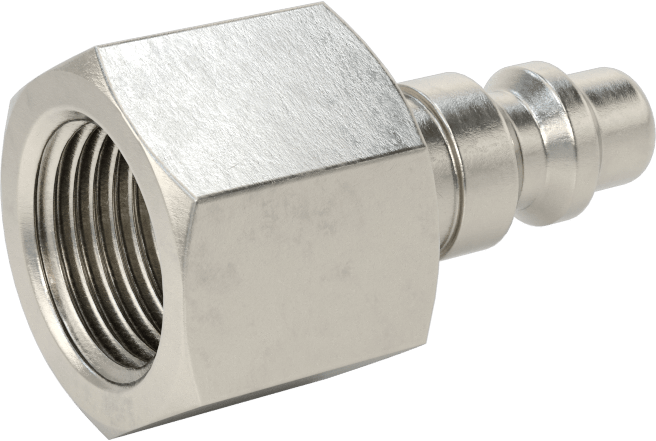 Hava için 303 Paslanmaz Çelik Endüstriyel Hızlı Ayrılabilir Hortum Bağlantısı, Plug, 1/4 Kaplin Boyutu, 3/8 NPTF Dişi Uç
