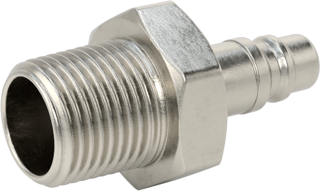 Hava için 303 Paslanmaz Çelik Endüstriyel Hızlı Ayrılabilir Hortum Bağlantısı, Plug, 1/4 Kaplin Boyutu, 3/8 NPTF Erkek Uç