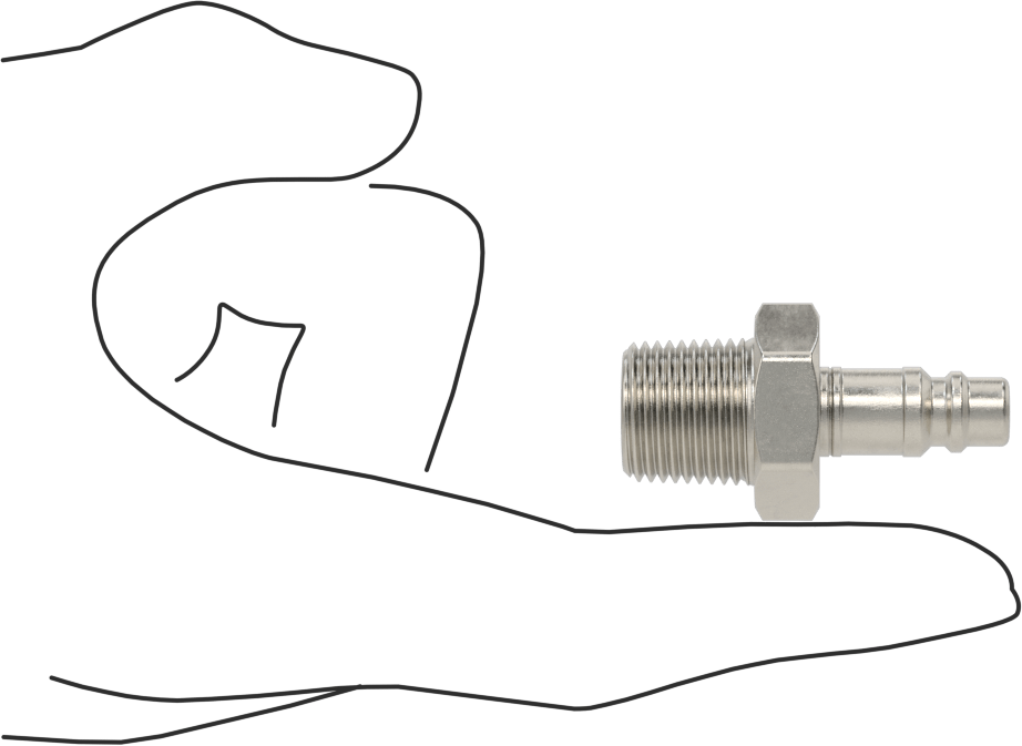 Hava için 303 Paslanmaz Çelik Endüstriyel Hızlı Ayrılabilir Hortum Bağlantısı, Plug, 1/4 Kaplin Boyutu, 3/8 NPTF Erkek Uç