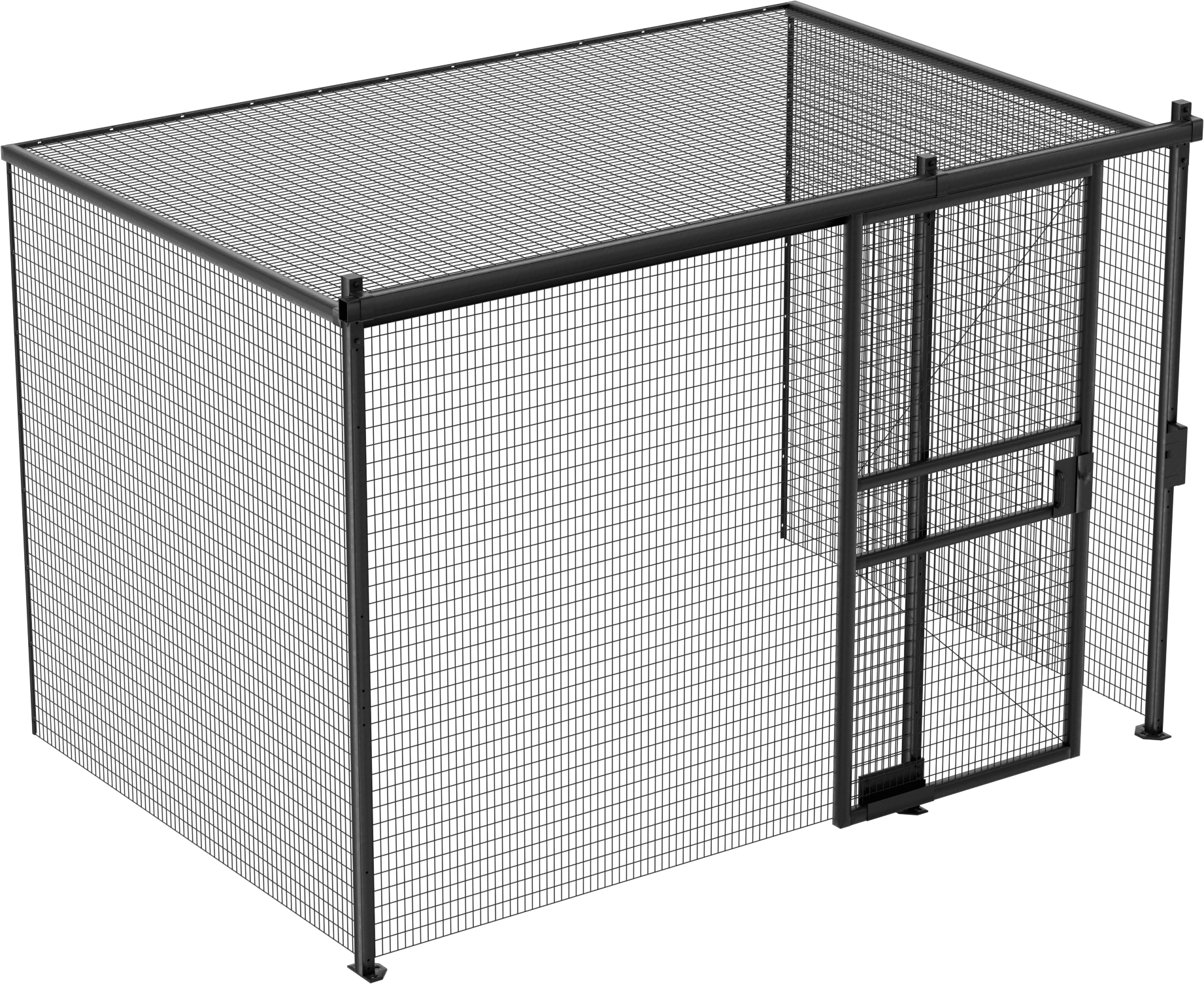 Tel Bölme, Çatı ile, 3 Sides, 8 Fit Genişlik x 8 Fit Yükseklik x 12 Fit Derinlik Toplam
