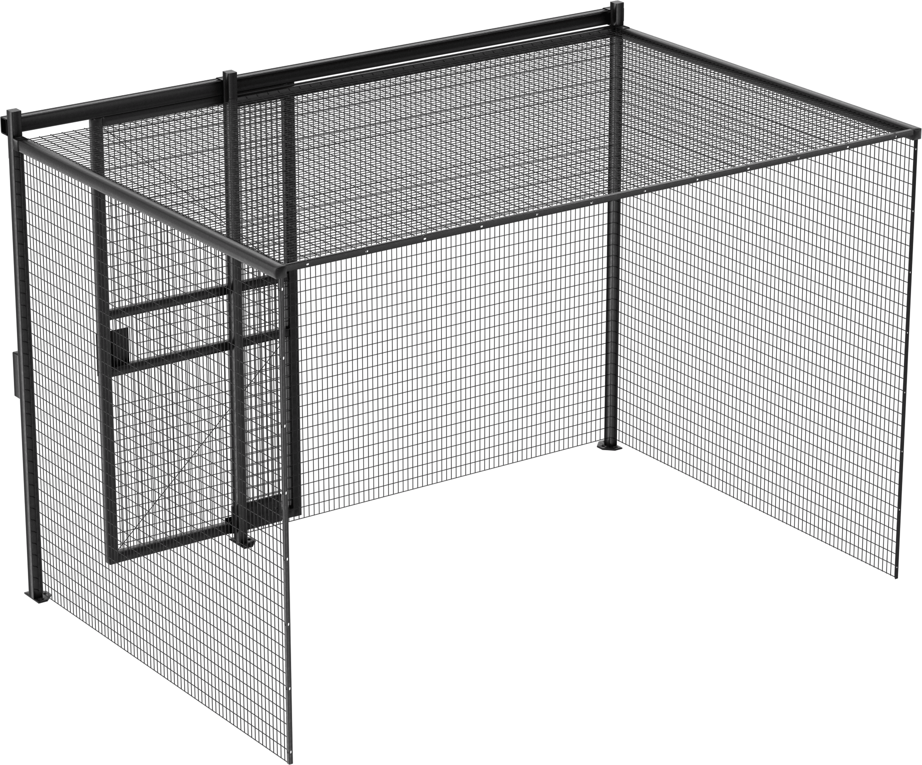 Tel Bölme, Çatı ile, 3 Sides, 8 Fit Genişlik x 8 Fit Yükseklik x 12 Fit Derinlik Toplam