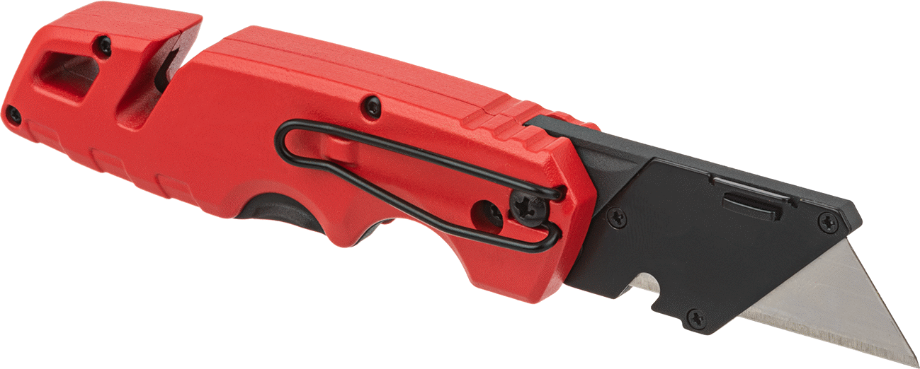 Katlanabilir Maket Bıçağı, 2-7/16“ Uzunluk x 3/4” Genişlik x 0,02" Kalınlık Bıçak, Kırmızı Metal Tutamak