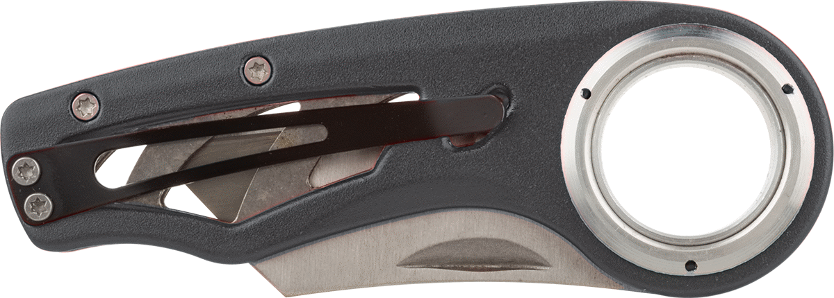 Katlanabilir Maket Bıçağı, 2-3/8“ Uzunluk x 3/4” Genişlik x 0,024" Kalınlık Bıçak, Gri Çelik Tutamak
