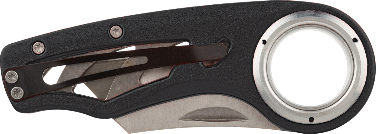 Katlanabilir Maket Bıçağı, 2-3/8“ Uzunluk x 3/4” Genişlik x 0,024" Kalınlık Bıçak, Siyah Çelik Tutamak