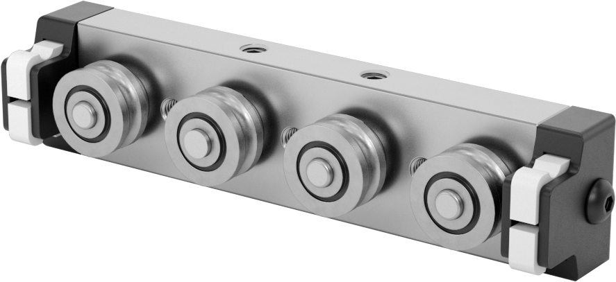 Yan Montajlı Raylı Makara Taşıyıcı, Silecek ve Ayarlanabilir Makaralı Alüminyum, 30 mm Genişlikli Ray için, 112 mm Uzunluk