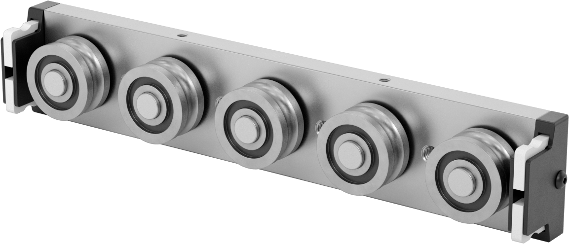 Yan Montajlı Raylı Makara Taşıyıcı, Silecek ve Ayarlanabilir Makaralı Alüminyum, 65 mm Genişlikte Ray için, 269 mm Uzunluk