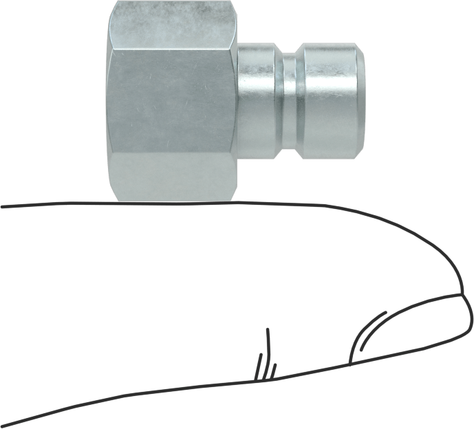 Soğutma Suyu için Hızlı Bağlantı Kesme Hortum Bağlantısı, Düz Plug, 1/4 Kaplin Boyutu, 1/8 NPT Dişi