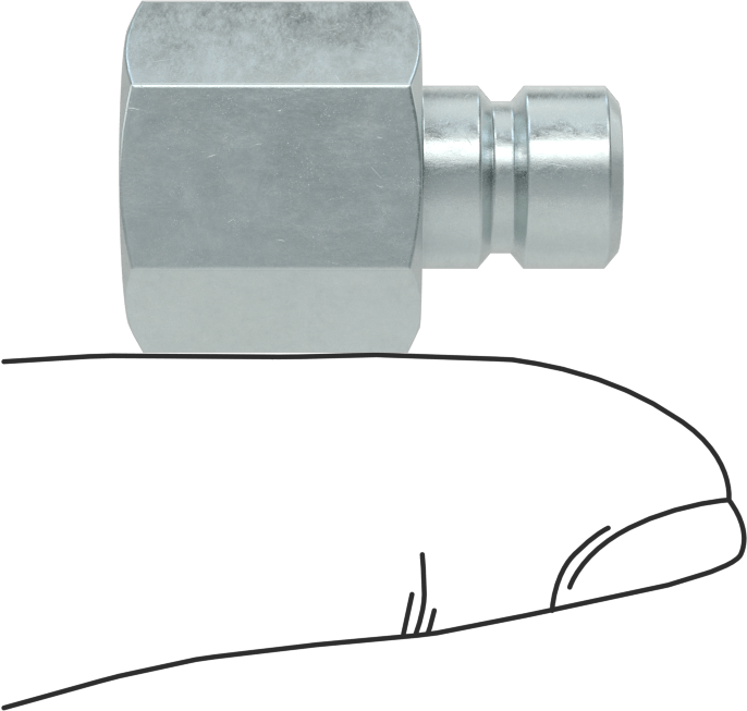 Soğutma Suyu için Hızlı Bağlantı Kesme Hortum Bağlantısı, Düz Plug, 1/4 Kaplin Boyutu, 1/4 NPTF Dişi