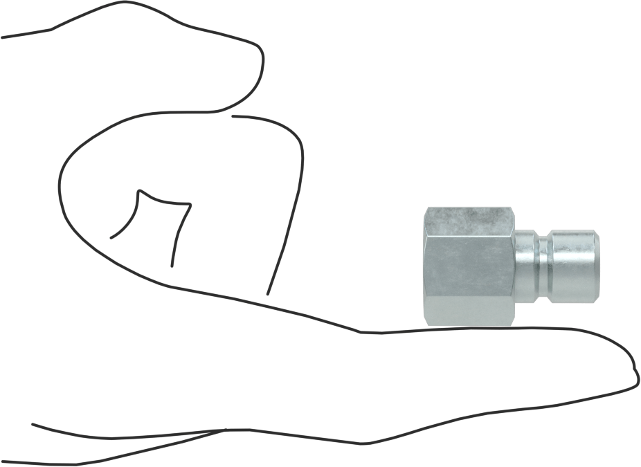 Soğutma Suyu için Hızlı Bağlantı Kesme Hortum Bağlantısı, Düz Plug, 3/8 Kaplin Boyutu, 3/8 NPTF Dişi