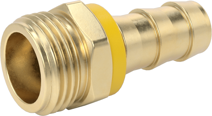 Hava ve Su için İtmeli Dikenli Hortum Bağlantısı, Adaptör, Pirinç, 5/8" Hortum İç Çapı için, 3/4 GHT Erkek Uç