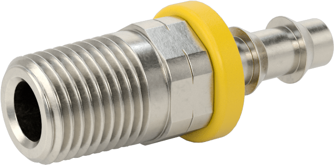 Hava ve Su için İtmeli Dikenli Hortum Bağlantısı, 303/304 Paslanmaz Çelik, Düz, 1/4" Hortum İç Çapı için, 1/4 BSPT Erkek