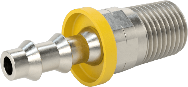 Hava ve Su için İtmeli Dikenli Hortum Bağlantısı, 303/304 Paslanmaz Çelik, Düz, 1/4" Hortum İç Çapı için, 1/4 BSPT Erkek