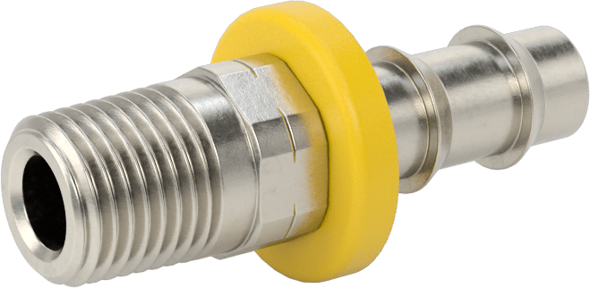 Hava ve Su için İtmeli Dikenli Hortum Bağlantısı, 303/304 Paslanmaz Çelik, Düz, 3/8" Hortum İç Çapı için, 1/4 BSPT Erkek