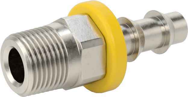 Hava ve Su için İtmeli Dikenli Hortum Bağlantısı, 303/304 Paslanmaz Çelik, Düz, 1/4" Hortum İç Çapı için, 1/8 NPT Erkek
