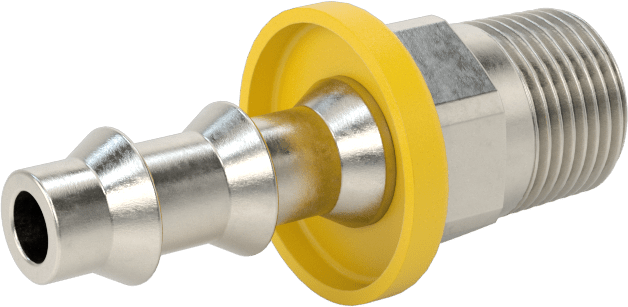 Hava ve Su için İtmeli Dikenli Hortum Bağlantısı, 303/304 Paslanmaz Çelik, Düz, 1/4" Hortum İç Çapı için, 1/8 NPT Erkek