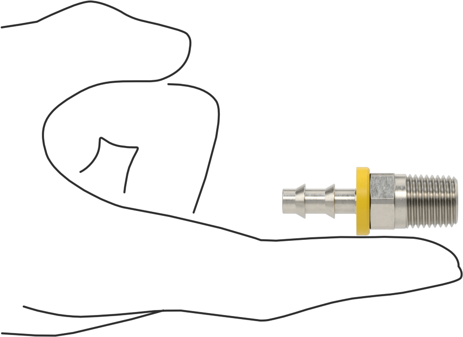 Hava ve Su için İtmeli Dikenli Hortum Bağlantısı, 303/304 Paslanmaz Çelik, Adaptör, 1/4" Hortum İç Çapı için, 1/4 NPT Erkek