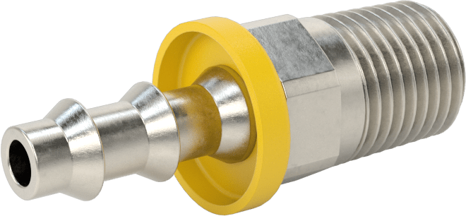 Hava ve Su için İtmeli Dikenli Hortum Bağlantısı, 303/304 Paslanmaz Çelik, Adaptör, 1/4" Hortum İç Çapı için, 1/4 NPT Erkek