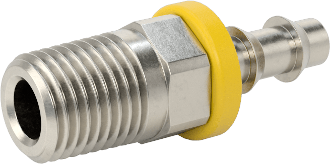 Hava ve Su için İtmeli Dikenli Hortum Bağlantısı, 303/304 Paslanmaz Çelik, Adaptör, 1/4" Hortum İç Çapı için, 1/4 NPT Erkek