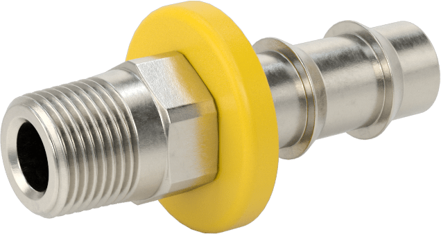Hava ve Su için İtmeli Dikenli Hortum Bağlantısı, 303/304 Paslanmaz Çelik, Düz, 3/8" Hortum İç Çapı için, 1/8 NPT Erkek
