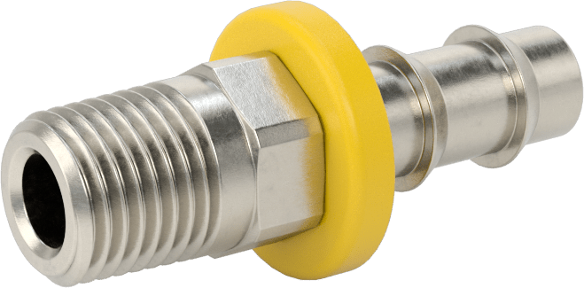Hava ve Su için İtmeli Dikenli Hortum Bağlantısı, 303/304 Paslanmaz Çelik, Düz, 3/8" Hortum İç Çapı için, 1/4 NPT Erkek