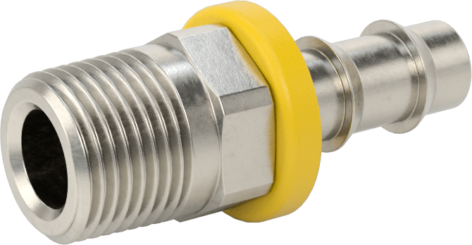 Hava ve Su için İtmeli Dikenli Hortum Bağlantısı, 303/304 Paslanmaz Çelik, Düz, 3/8" Hortum İç Çapı için, 3/8 NPT Erkek
