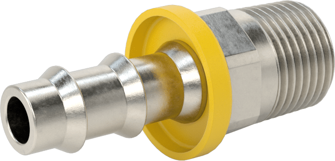 Hava ve Su için İtmeli Dikenli Hortum Bağlantısı, 303/304 Paslanmaz Çelik, Düz, 3/8" Hortum İç Çapı için, 3/8 NPT Erkek