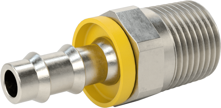 Hava ve Su için İtmeli Dikenli Hortum Bağlantısı, 303/304 Paslanmaz Çelik, Düz, 3/8" Hortum İç Çapı için, 1/2 NPT Erkek