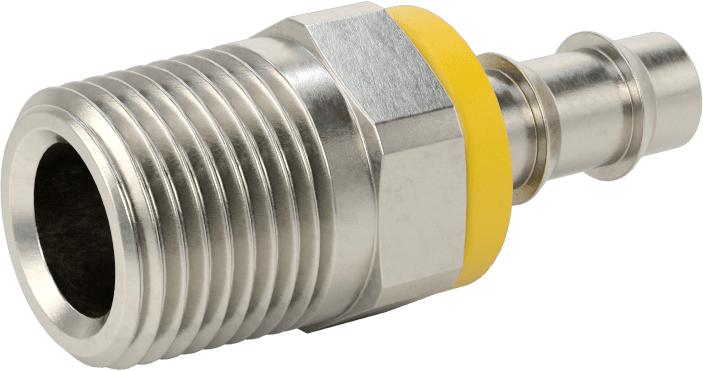 Hava ve Su için İtmeli Dikenli Hortum Bağlantısı, 303/304 Paslanmaz Çelik, Düz, 3/8" Hortum İç Çapı için, 1/2 NPT Erkek