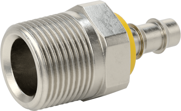 Hava ve Su için İtmeli Dikenli Hortum Bağlantısı, 303/304 Paslanmaz Çelik, Düz, 3/8" Hortum İç Çapı için, 3/4 NPT Erkek