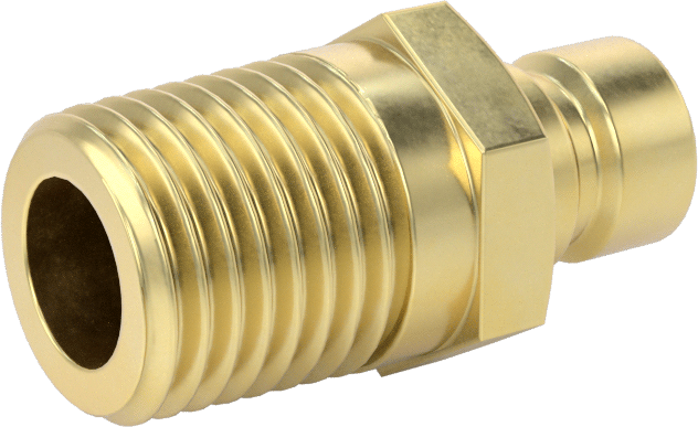 Soğutma Suyu için Hızlı Bağlantı Kesme Hortum Bağlantısı, Düz Plug, 1/4 Kaplin Boyutu, 1/4 NPTF Erkek
