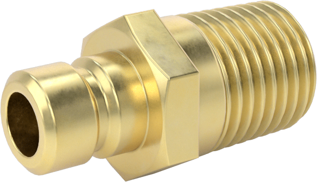 Soğutma Suyu için Hızlı Bağlantı Kesme Hortum Bağlantısı, Düz Plug, 1/4 Kaplin Boyutu, 1/4 NPTF Erkek