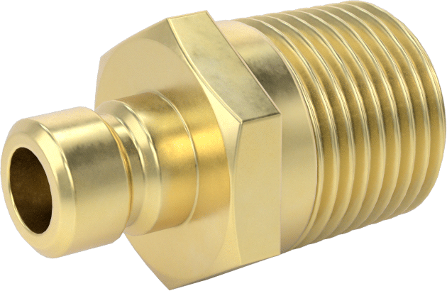 Soğutma Suyu için Hızlı Bağlantı Kesme Hortum Bağlantısı, Düz Plug, 1/4 Kaplin Boyutu, 3/8 NPTF Erkek