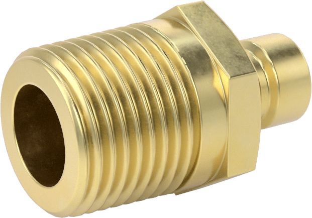 Soğutma Suyu için Hızlı Bağlantı Kesme Hortum Bağlantısı, Düz Plug, 1/4 Kaplin Boyutu, 3/8 NPTF Erkek