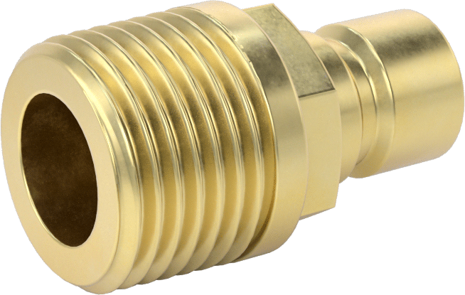 Soğutma Suyu için Hızlı Bağlantı Kesme Hortum Bağlantısı, Düz Plug, 3/8 Kaplin Boyutu, 1/2 NPTF Erkek