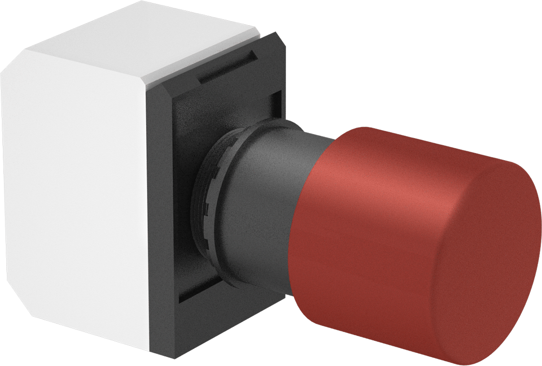 Acil Durdurma Paneli Montajlı Basmalı Düğme Anahtarı, 22 mm Panel Çapı, Çekme Sıfırlama, 2 Devre, 1-1/4" Çap