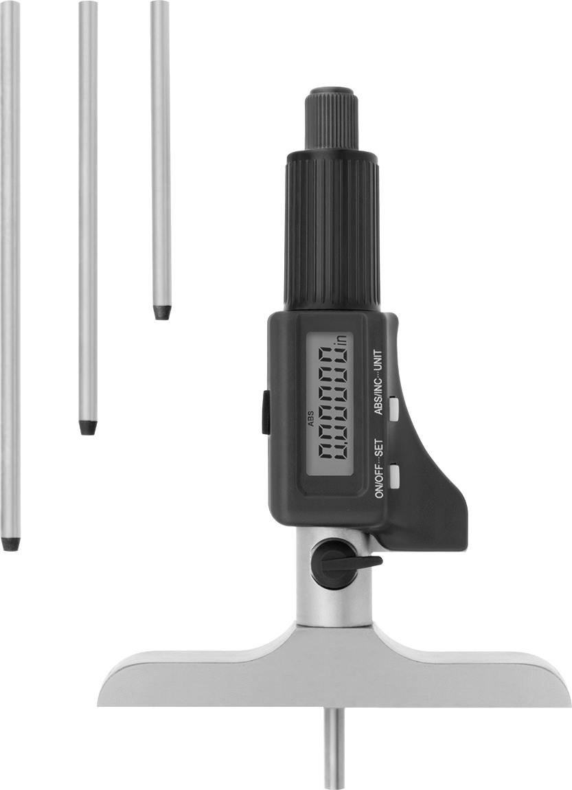 Suya Dayanıklı Elektronik Derinlik Mikrometresi, 0“ ila 6” ve 0 mm ila 150 mm Ölçüm Aralığı