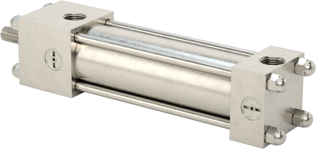 Yıkanabilir NFPA Bağlantı Çubuğu Hava Silindiri, Yastıklı, Sensör Hazır, 1-1/2" Delik Çapı, 4" Strok Uzunluğu