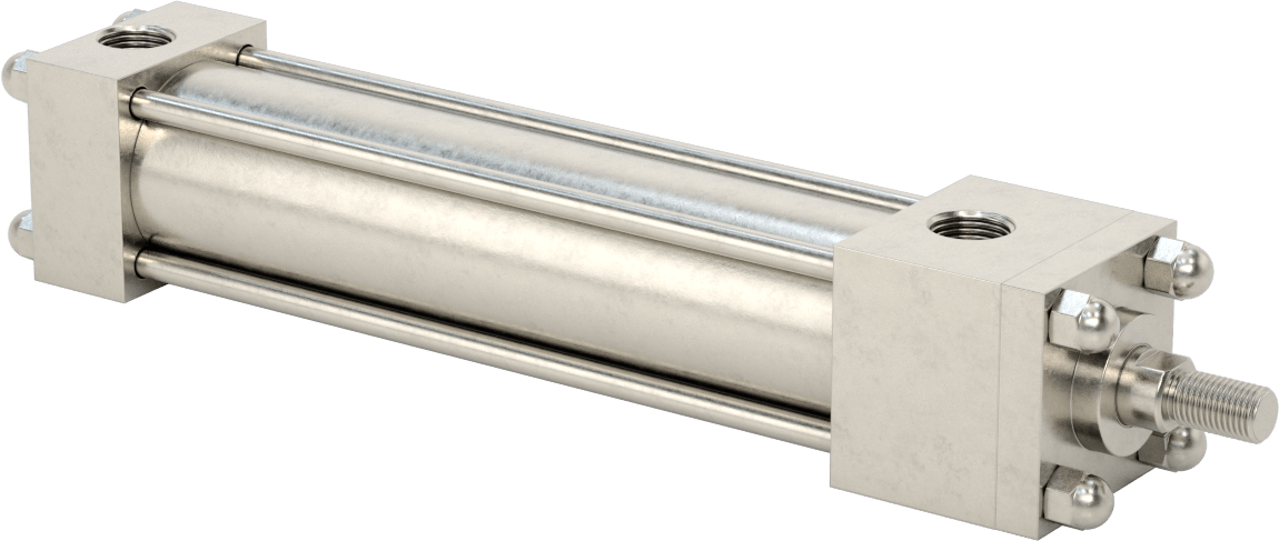 Yıkanabilir NFPA Bağlantı Çubuğu Hava Silindiri, Yastıklı, Sensör Hazır, 1-1/2" Delik Çapı, 6" Strok Uzunluğu