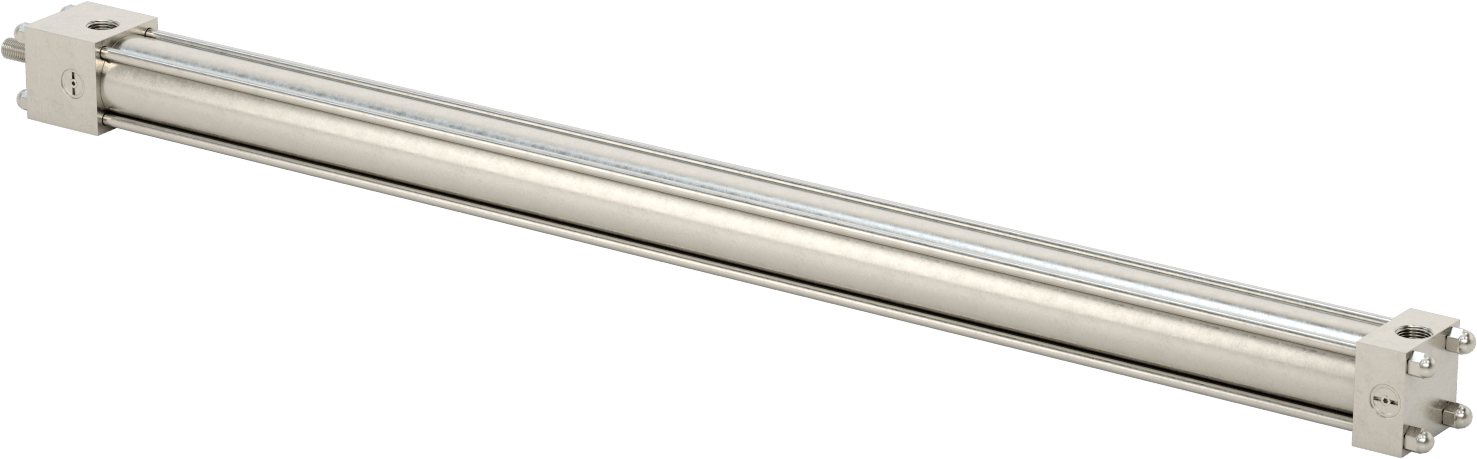 Yıkanabilir NFPA Bağlantı Çubuğu Hava Silindiri, Yastıklı, Sensör Hazır, 1-1/2" Delik Çapı, 28" Strok Uzunluğu