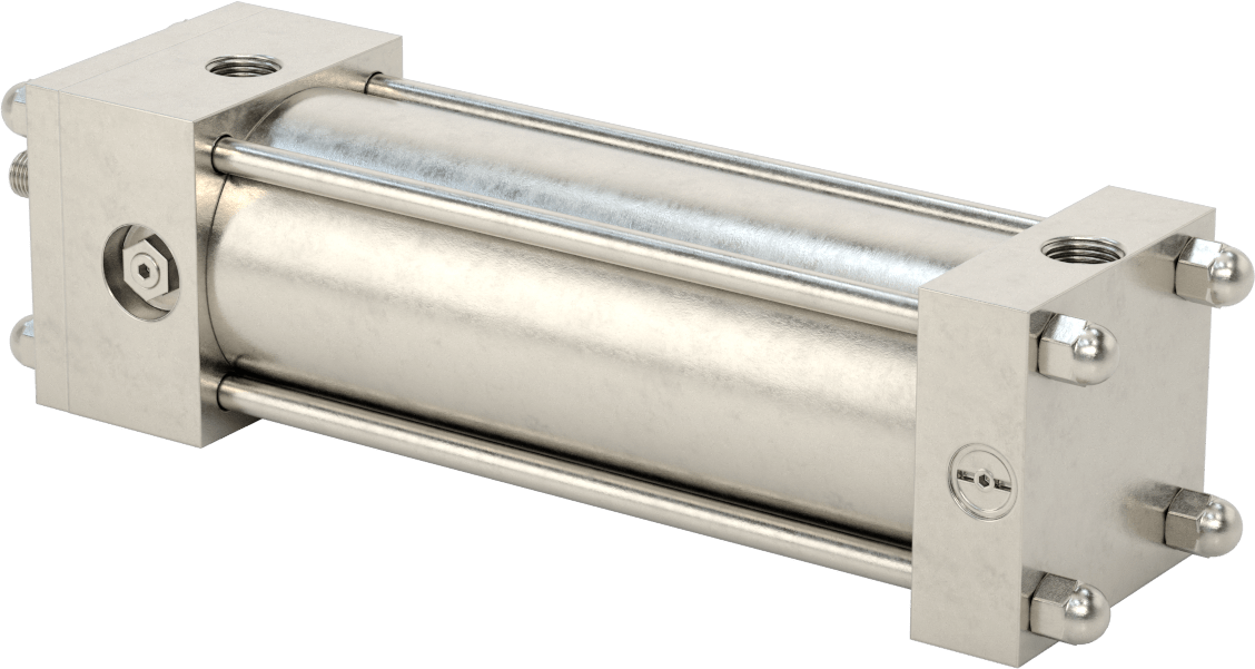 Yıkanabilir NFPA Bağlantı Çubuğu Hava Silindiri, Yastıklı, Sensör Hazır, 2-1/2" Delik Boyutu, 6" Strok Uzunluğu
