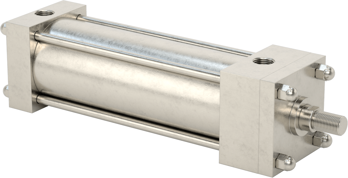 Yıkanabilir NFPA Bağlantı Çubuğu Hava Silindiri, Yastıklı, Sensör Hazır, 3-1/4" Delik Boyutu, 8" Strok Uzunluğu