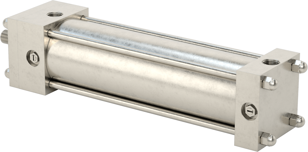 Yıkanabilir NFPA Bağlantı Çubuğu Hava Silindiri, Yastıklı, Sensör Hazır, 3-1/4" Delik Boyutu, 10" Strok Uzunluğu
