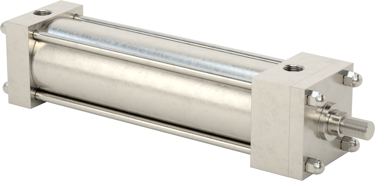 Yıkanabilir NFPA Bağlantı Çubuğu Hava Silindiri, Yastıklı, Sensör Hazır, 3-1/4" Delik Boyutu, 10" Strok Uzunluğu