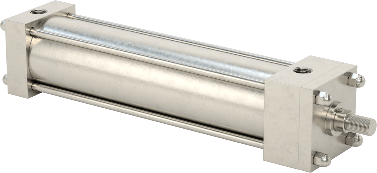Yıkanabilir NFPA Bağlantı Çubuğu Hava Silindiri, Yastıklı, Sensör Hazır, 3-1/4" Delik Boyutu, 12" Strok Uzunluğu