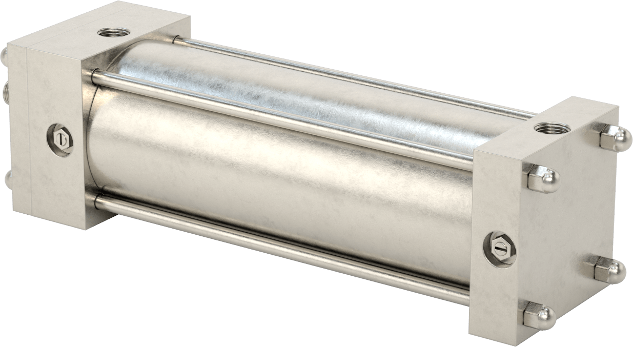 Yıkanabilir NFPA Bağlantı Çubuğu Hava Silindiri, Yastıklı, Sensör Hazır, 4" Delik Çapı, 10" Strok Uzunluğu