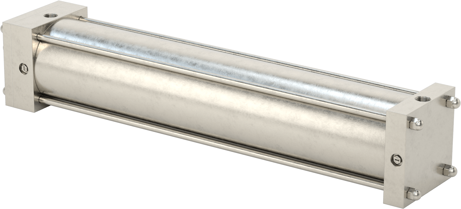 Yıkanabilir NFPA Bağlantı Çubuğu Hava Silindiri, Yastıklı, Sensör Hazır, 6" Delik Çapı, 28" Strok Uzunluğu