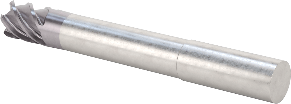 Hızlı Kesim Karbür Yuvarlak Kenarlı Kare Uçlu Freze, 5 Oluk, 0,712“ Çap x 3-1/8” Uzun Boyun, 0,09 inç Köşe Kesimi